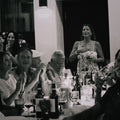 The Merc Supper Club — black-and-white evening photograph