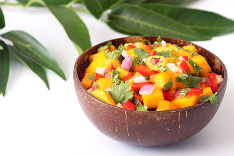 Caribbean Kitchen: Jerk Chicken, Sweet Plantains, Mango Salsa and Rum Roasted Pineapple Flambe