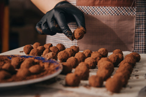 Chocolate Truffles: Milk Chocolate Hazelnut, Dark Chocolate, & White Chocolate Raspberry