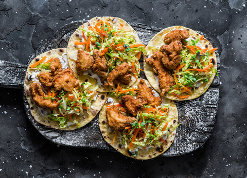 Tempura Battered Fish Tacos & Fried Apple Pie Empanadas