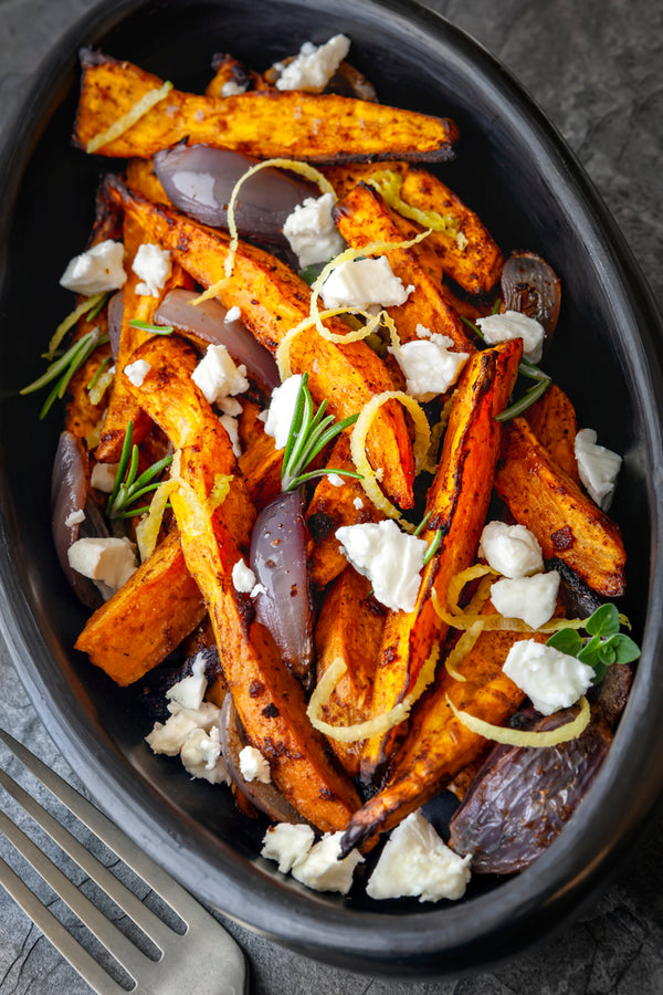 Bourbon Maple Glazed Roasted Carrots, Parsnips & Sweet Potatoes
