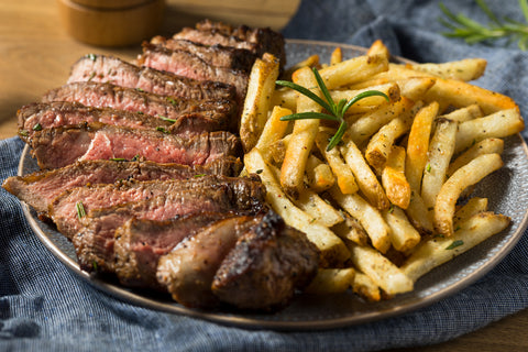 French Bistro: Steak Frites with Compound Butter & Dark Chocolate Mousse