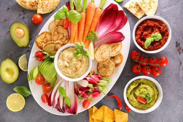 Butternut Squash Hummus Platter with Fall Crudités