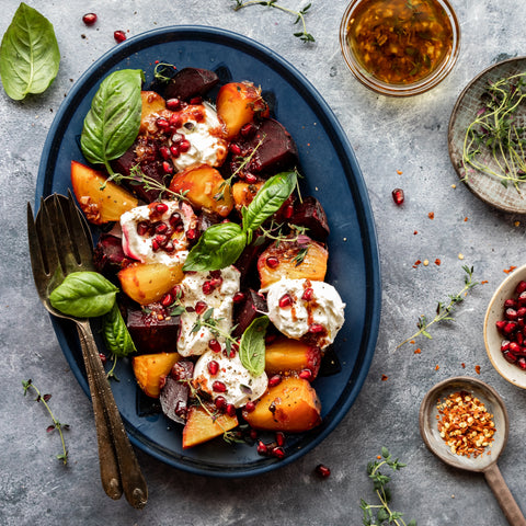 Bourbon Maple Glazed Roasted Carrots, Parsnips & Sweet Potatoes