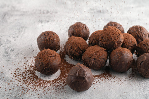 Chocolate Truffles: Milk Chocolate Hazelnut, Dark Chocolate, & White Chocolate Raspberry