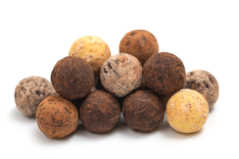 Chocolate Truffles: Milk Chocolate Hazelnut, Dark Chocolate, & White Chocolate Raspberry