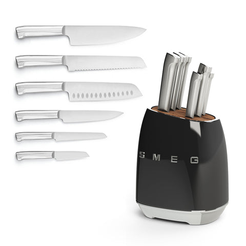 SMEG - Knife Block & Knives - Black